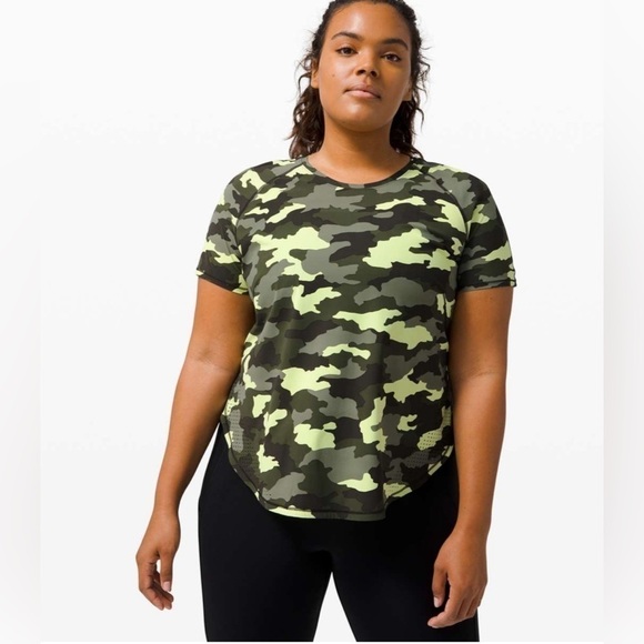 Lululemon UVP Run Short Sleeve Size S/4?Heritage 365 Camo Crispin Green Multi - Picture 9 of 11